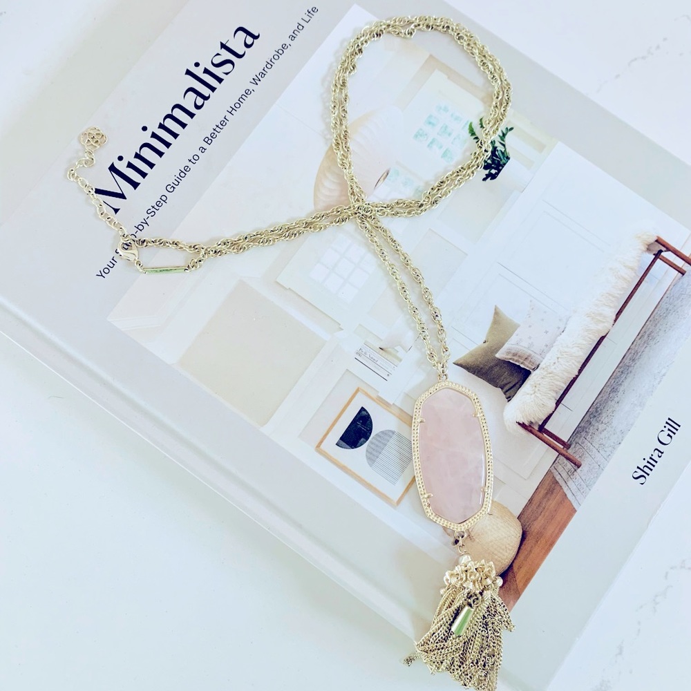 Kendra Scott Rayne Pendant Necklace in Rose Quartz